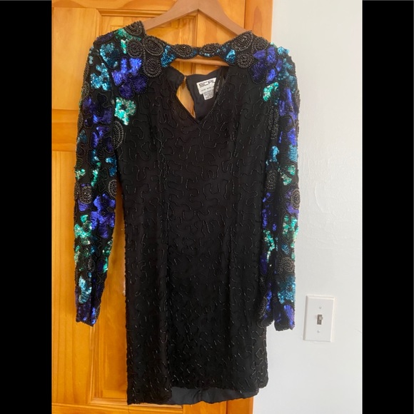 Scala Dresses & Skirts - Vintage Sequined PRICE DROP/Beaded Dress Mini
